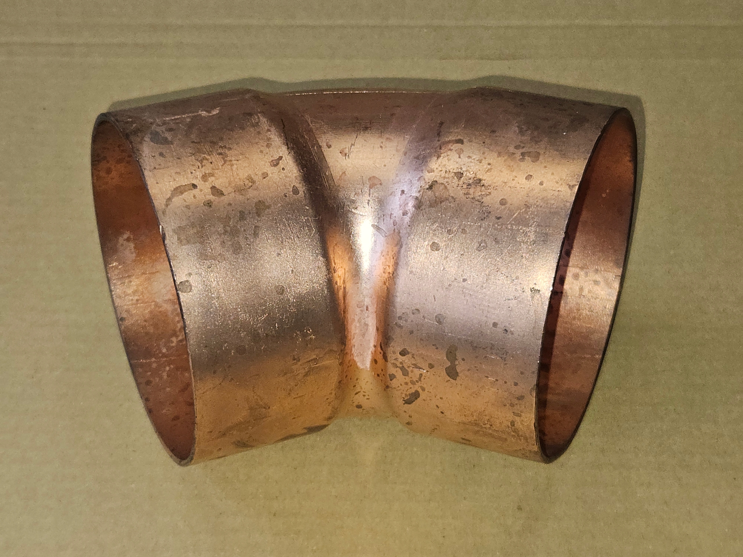 Łuk miedziany 108,0mm, 45 stopni, Cu, LW x LW - obrazek 3